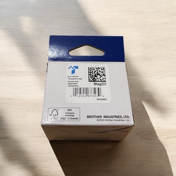 Brother 1/2" 12mm Black on White TZe P-Touch Tape PT-2430PC PT2430PC Label Maker - Picture 3 of 4